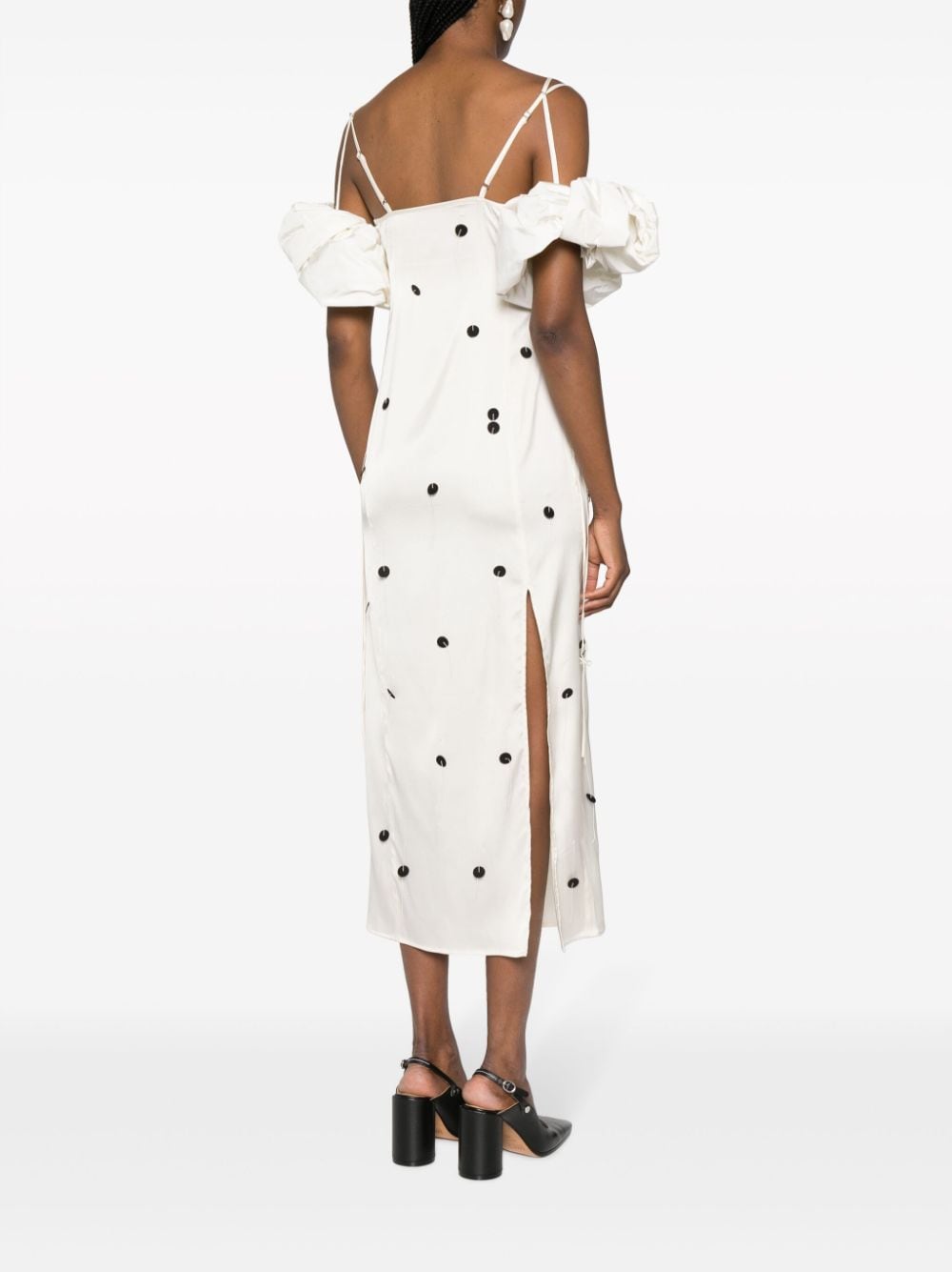 JACQUEMUS Chic Midi Dress with Short Puff Sleeves