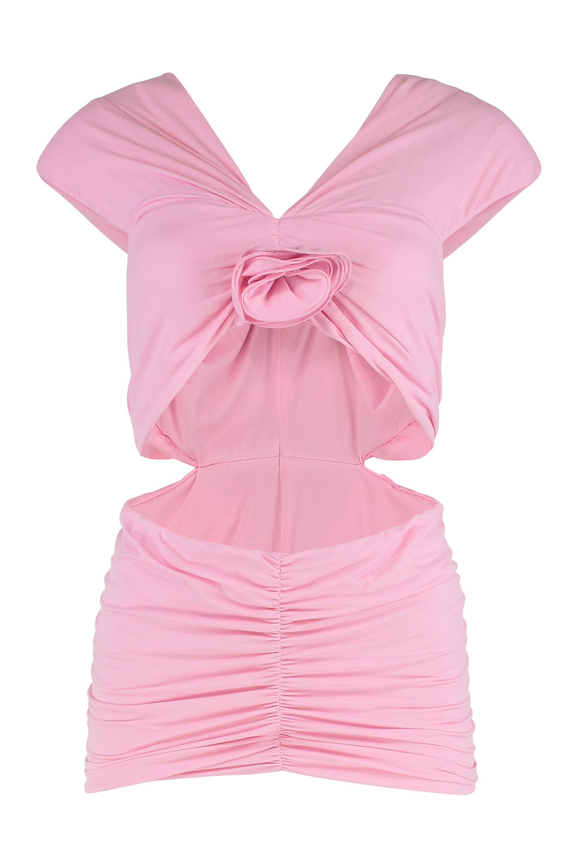 MAGDA BUTRYM Gathered Floral Detail Technical Fabric Top