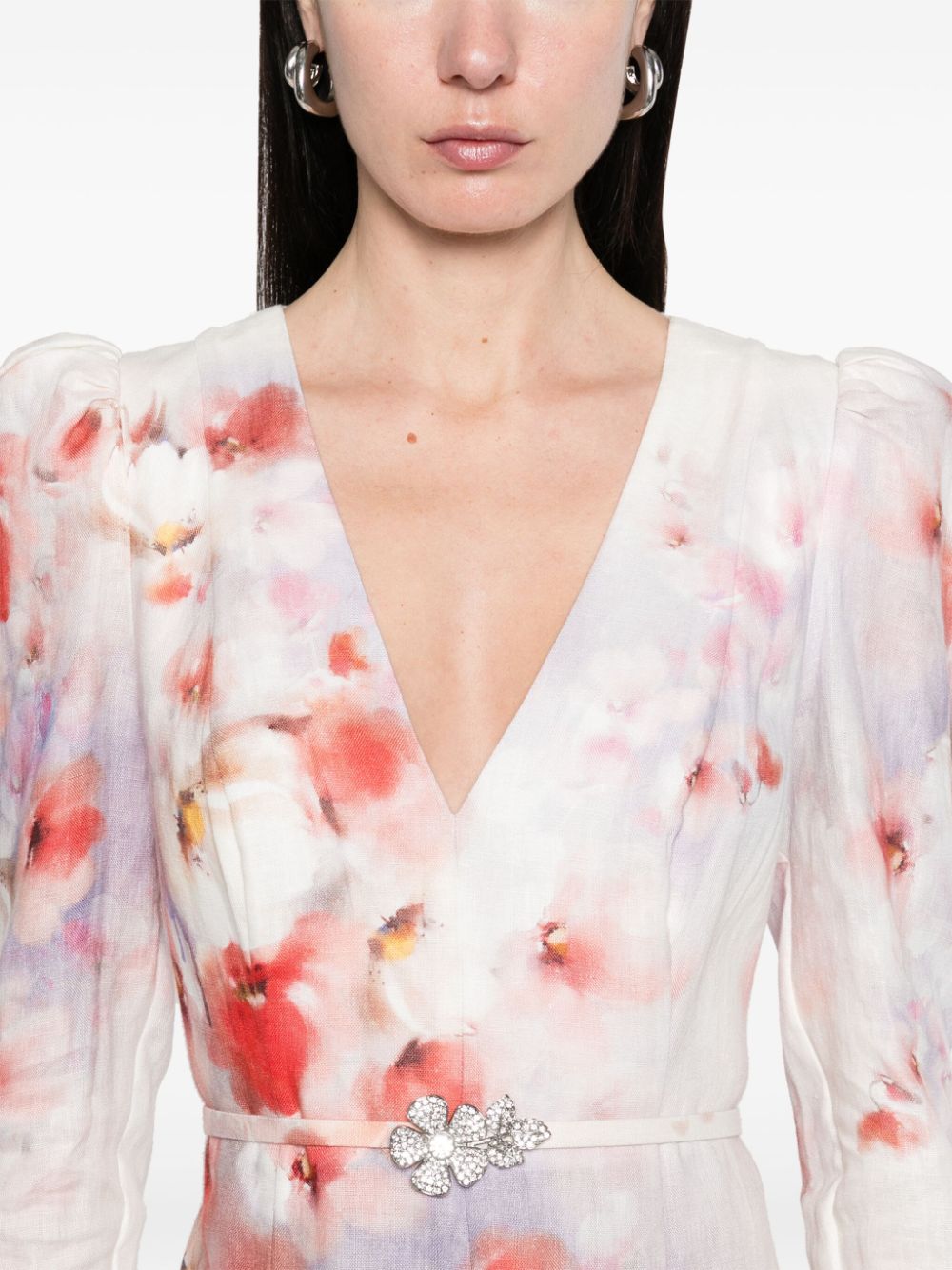 ZIMMERMANN Frill Sleeved Midi Dress