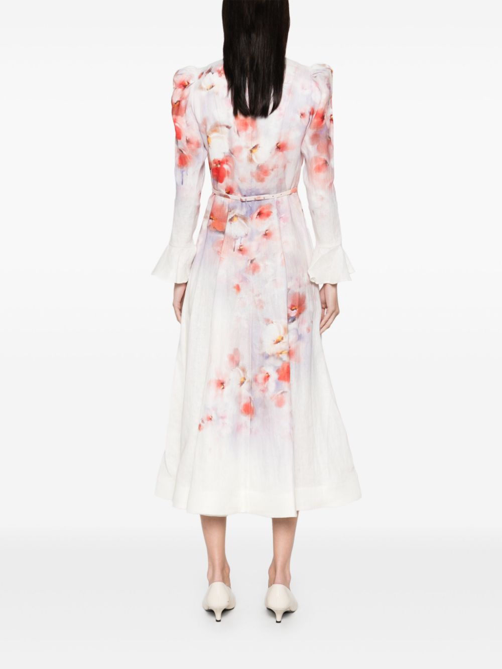 ZIMMERMANN Frill Sleeved Midi Dress