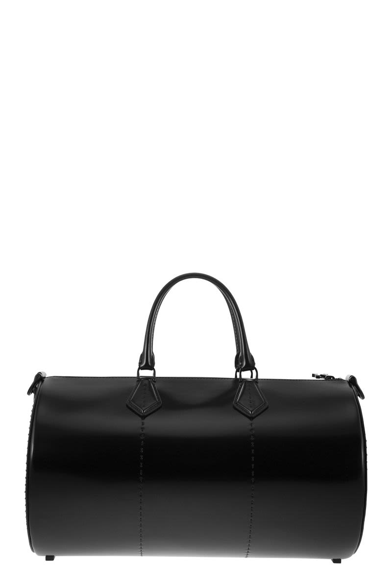 MAX MARA Elegant Leather Handbag - Brushedroll Design