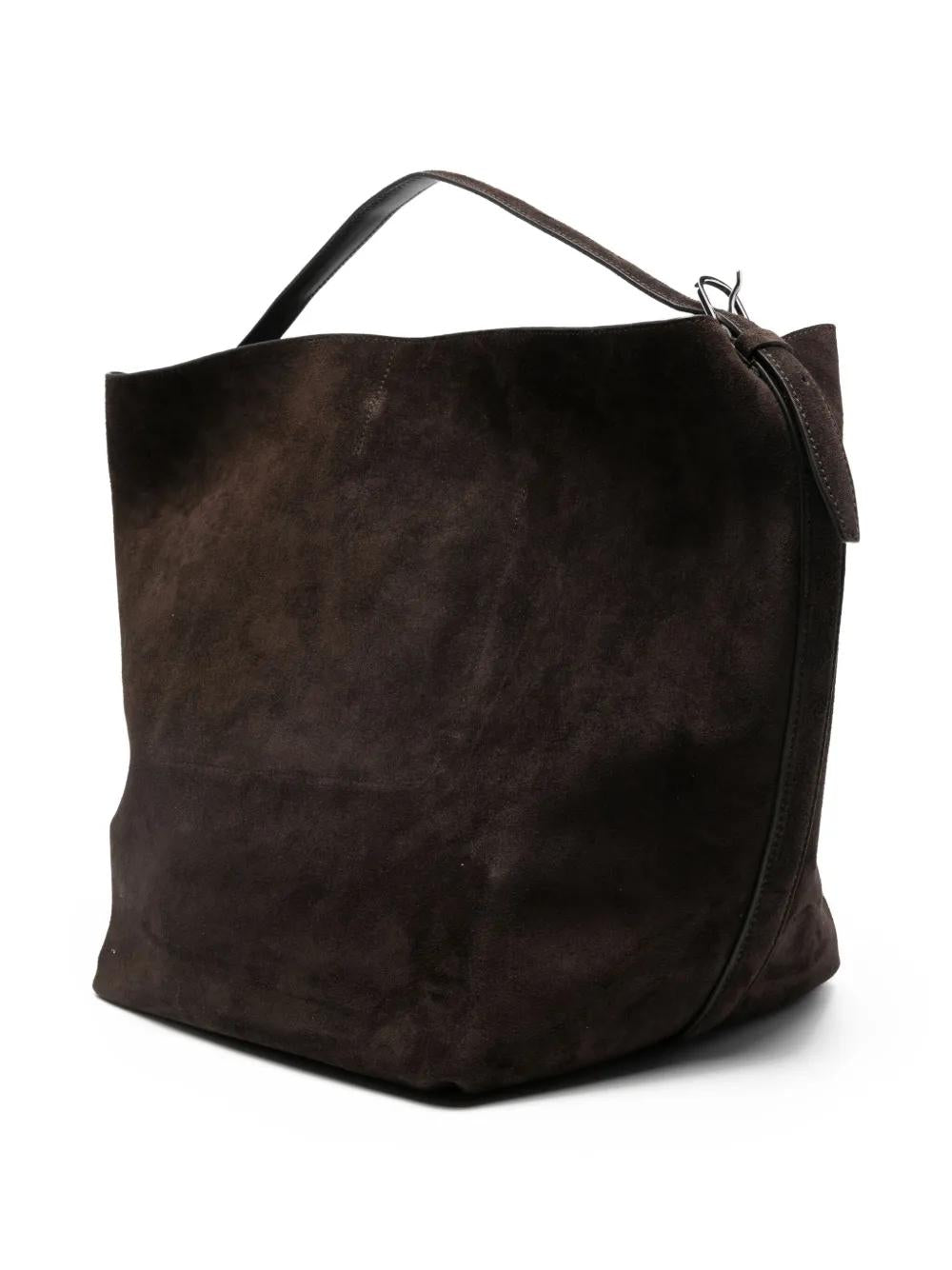 TOTEME Suede Belted Tote Handbag with Top Handle