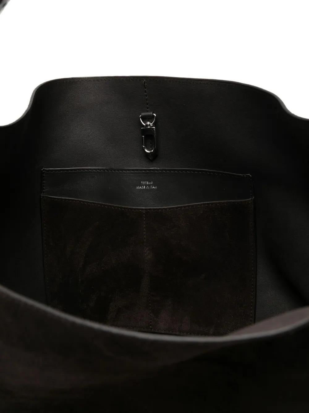 TOTEME Suede Belted Tote Handbag with Top Handle