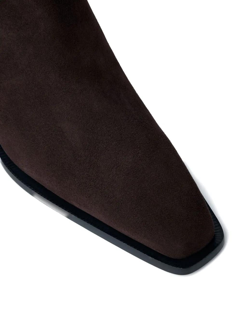 TOTEME 80MM Suede Pointed Toe Ankle Boots