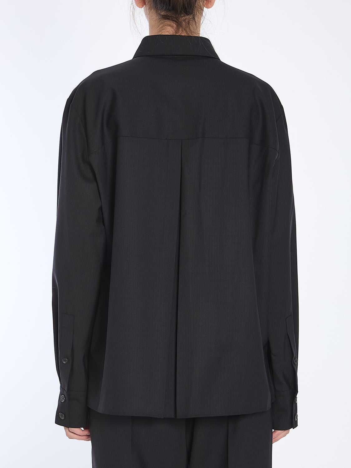 KHAITE Long-Sleeved Wool Top with Pointed Collar - US Size 02