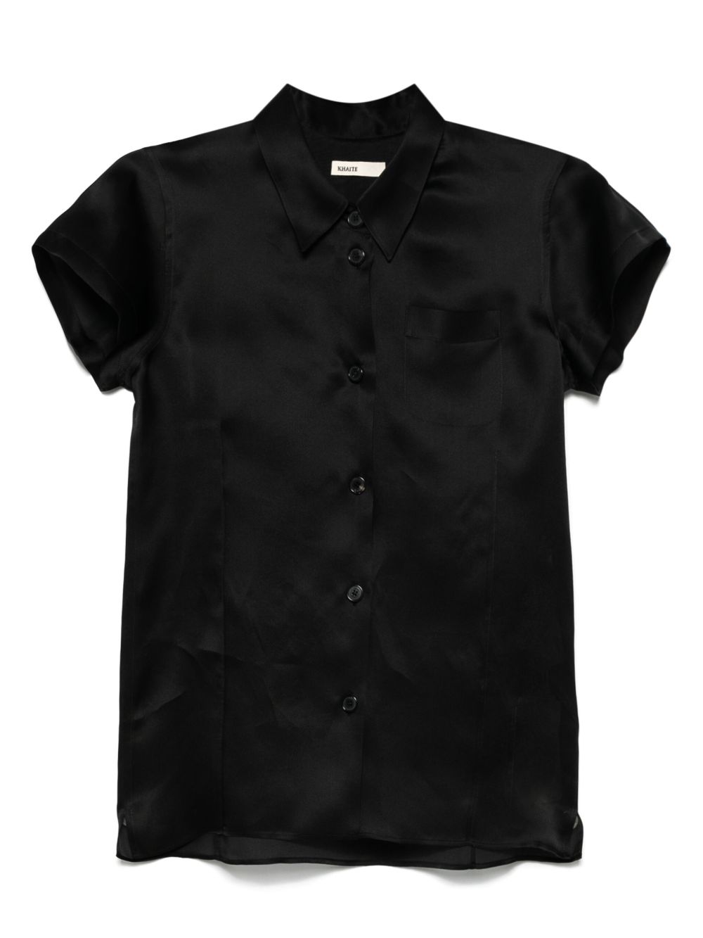 KHAITE Silk Classic Collar Shirt with Patch Pocket