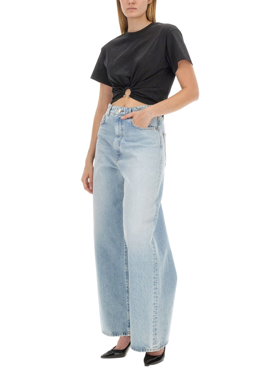 RABANNE Slim Fit Cropped T-Shirt - Size S