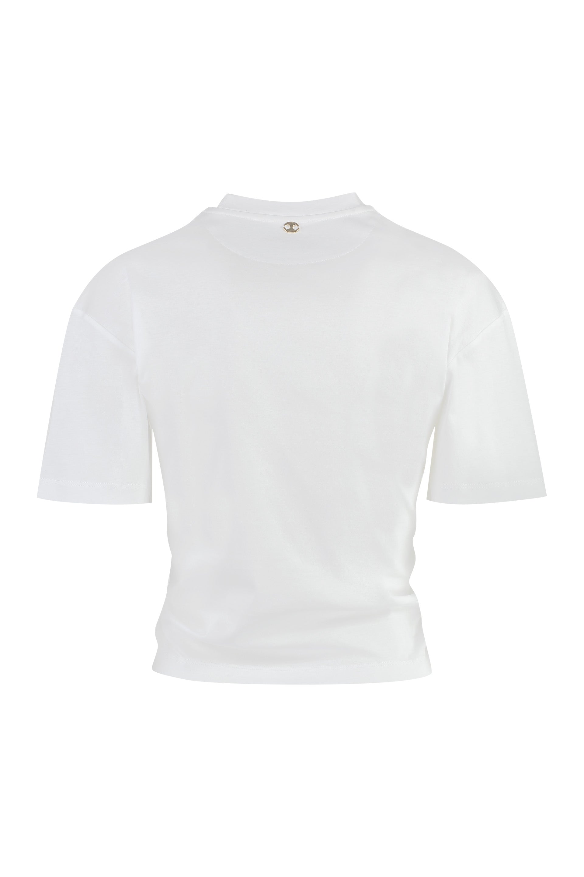 PACO RABANNE Cotton Crew-Neck T-Shirt with Gold-Tone Metal Detail