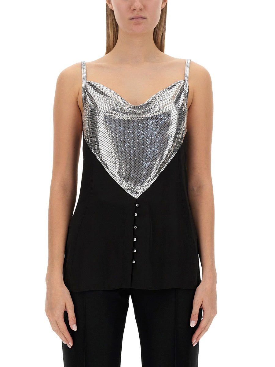 PACO RABANNE Slim Fit Top with Unique Inserts - Size 38