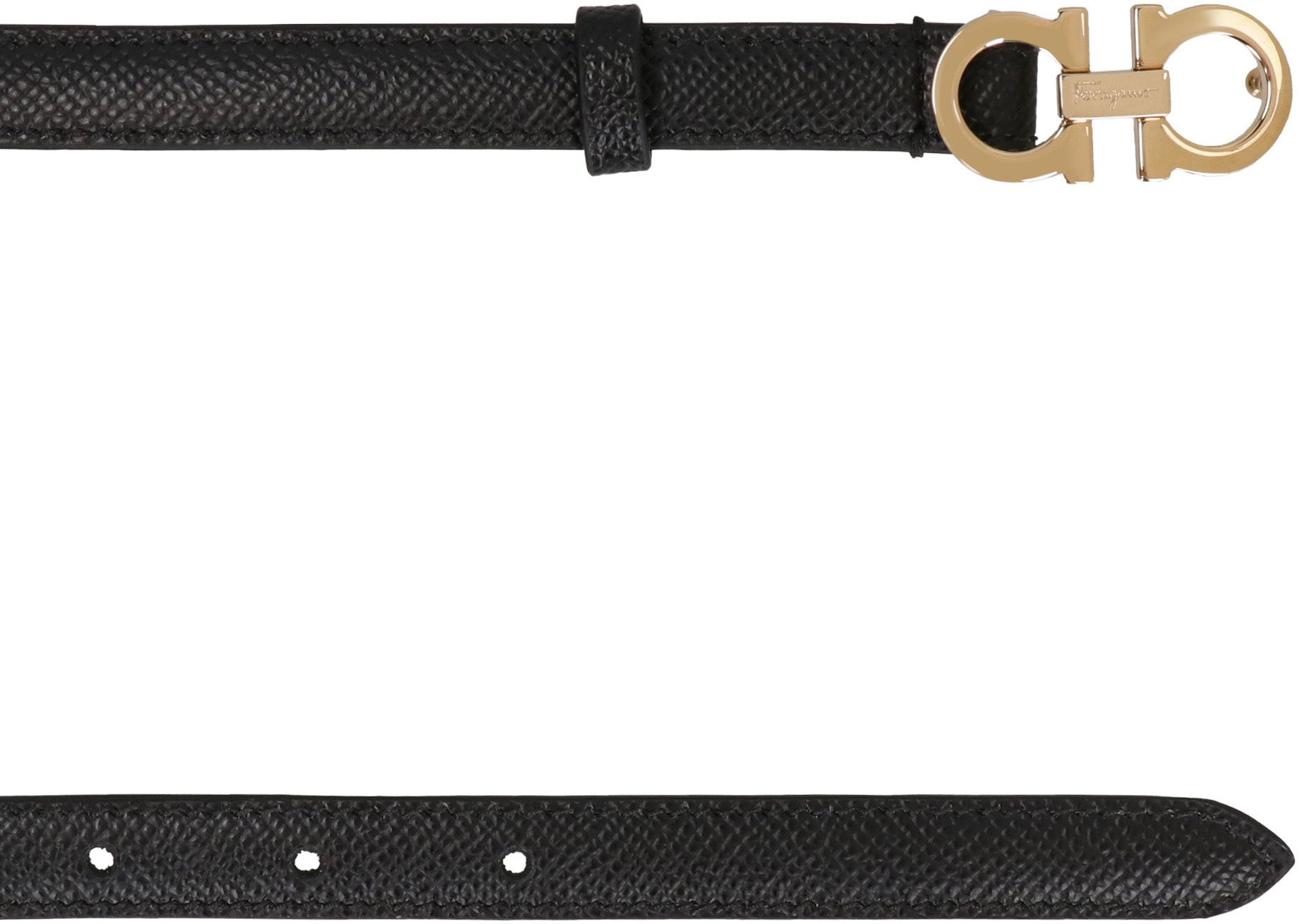Ferragamo Gancini Hook Leather Belt 1.5 cm