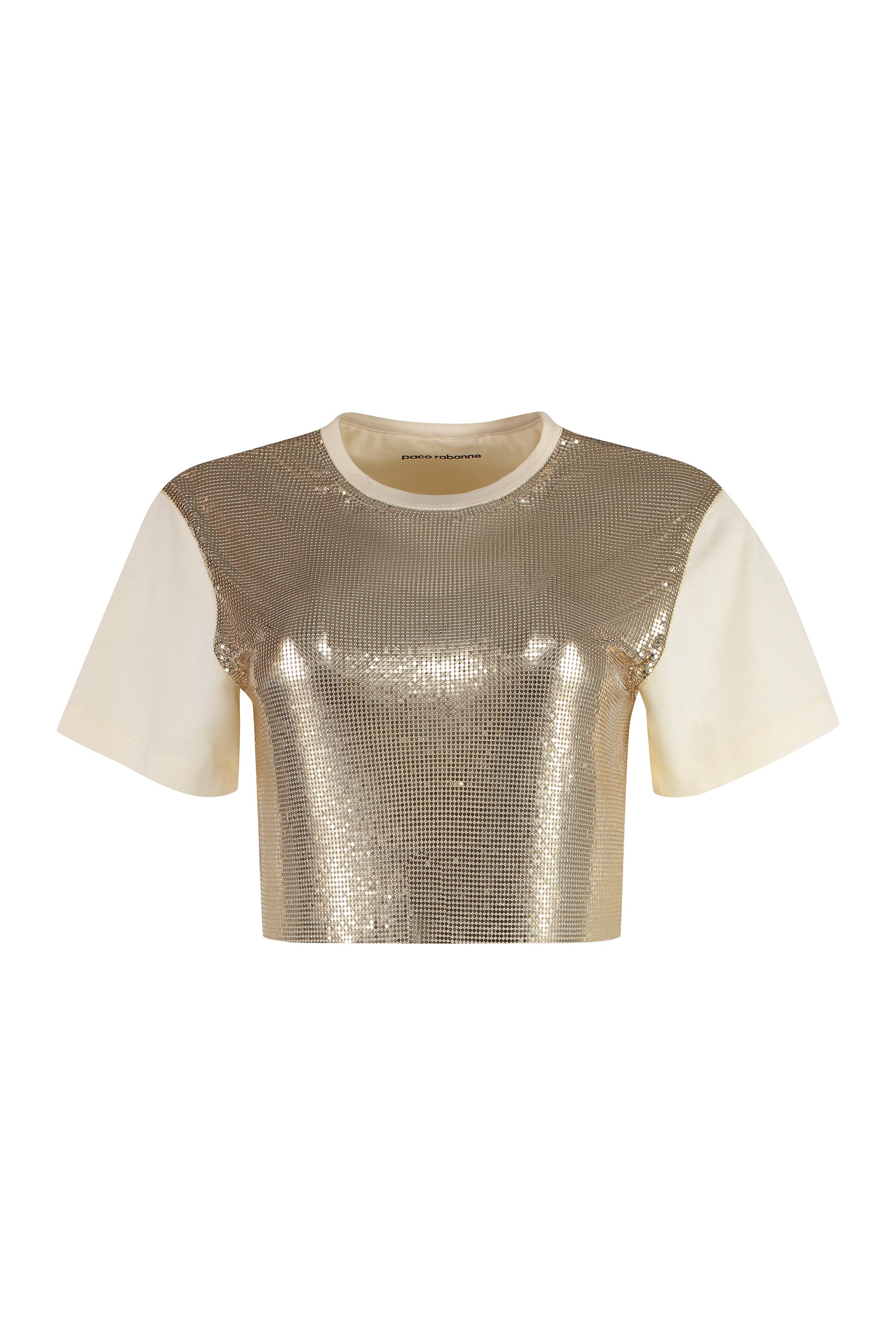 PACO RABANNE Sequined Cotton T-Shirt for Women - FW23