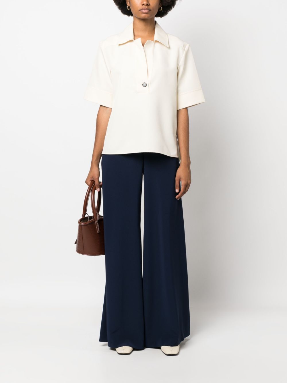 GIANLUCA CAPANNOLO High-Waisted Wide Leg Trousers