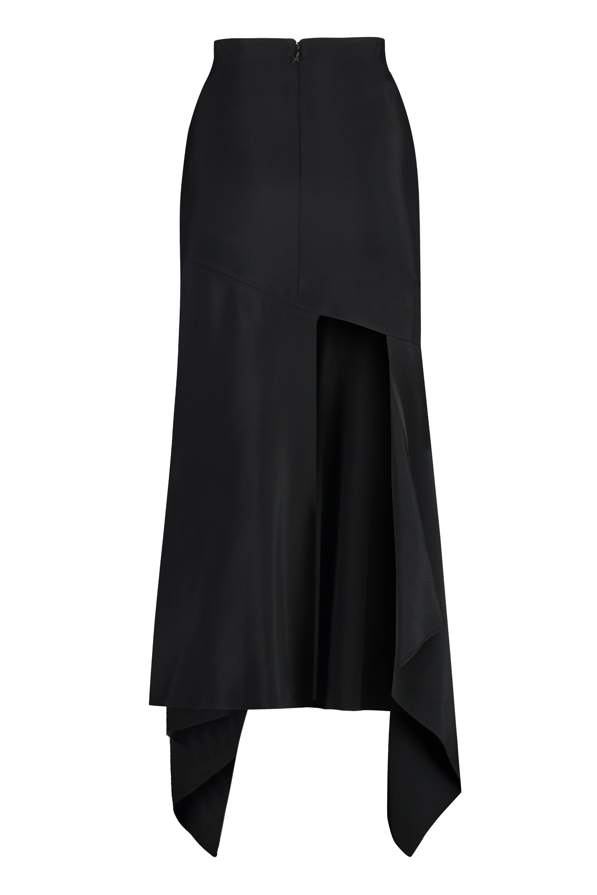 MUGLER Gabardine Midi Skirt with Cut-Out Details