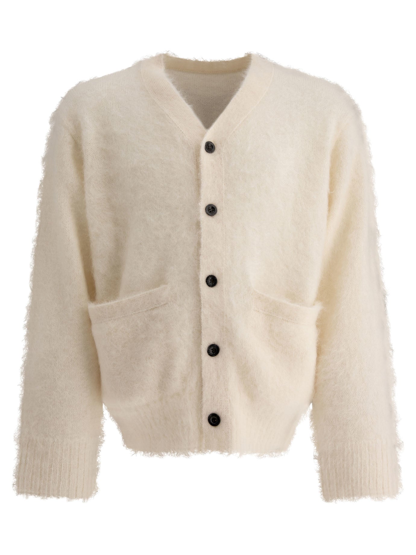 SACAI Relaxed Fit Mohair Knit Cardigan for Men