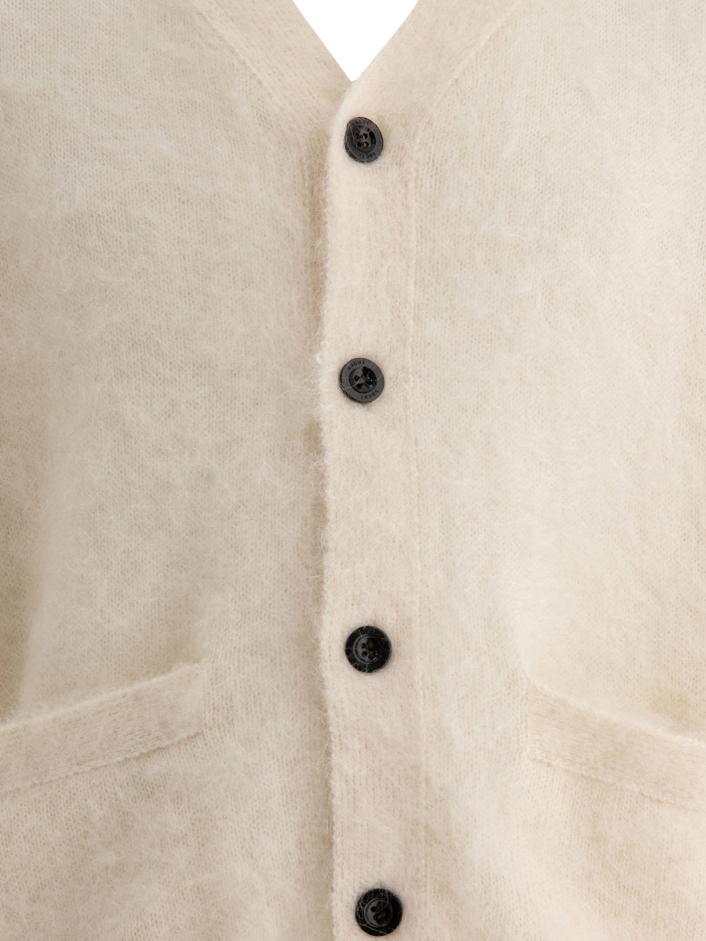 SACAI Relaxed Fit Mohair Knit Cardigan for Men