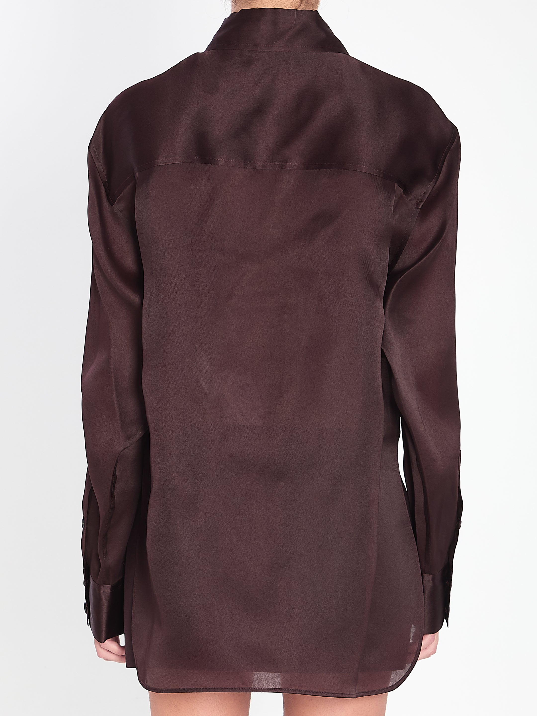 KHAITE Matteo Satin Shirt - Size S