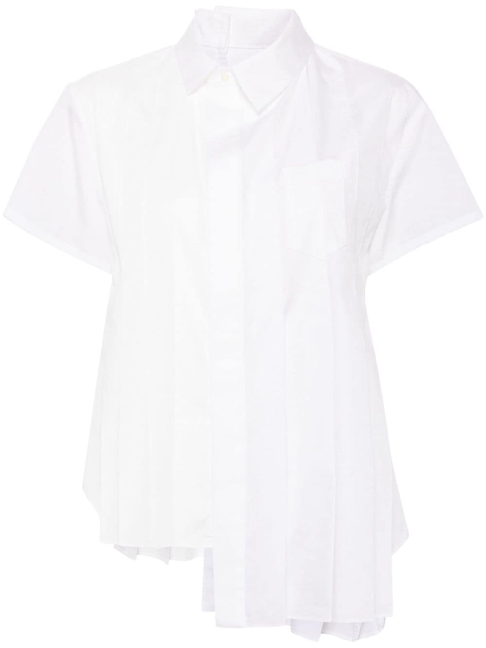 SACAI Asymmetric Pleated Mini Shirt