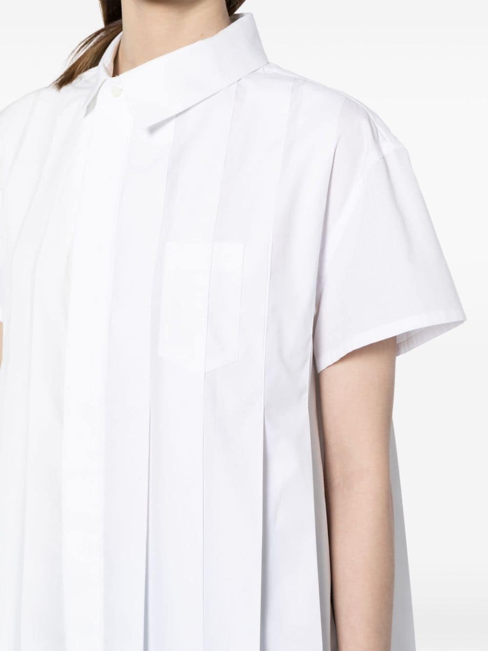 SACAI Asymmetric Pleated Mini Shirt