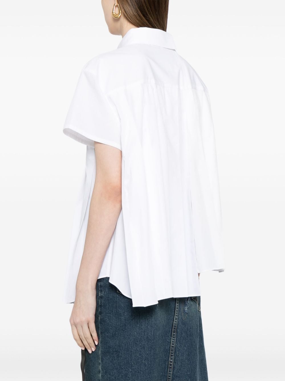 SACAI Asymmetric Pleated Mini Shirt