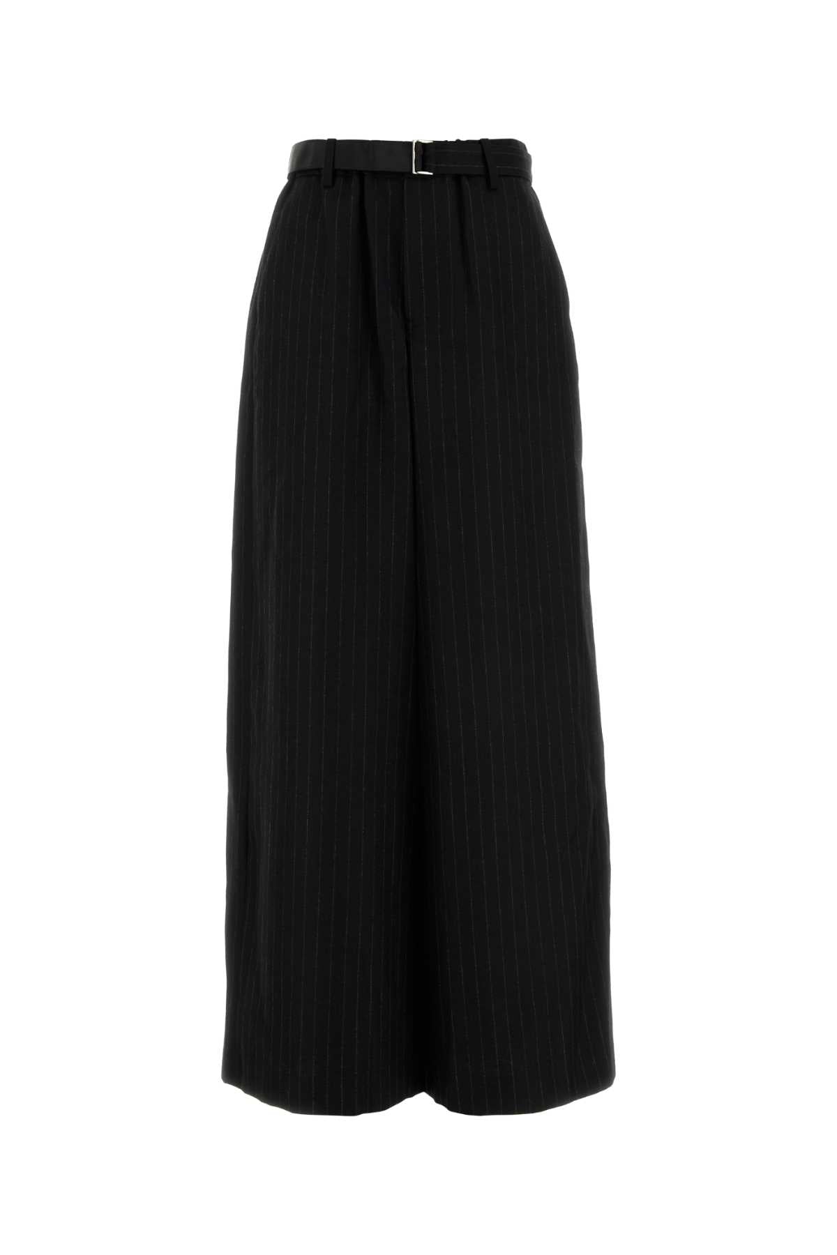 SACAI Embroidered Wool Wide-Leg Pants - Fall 2024