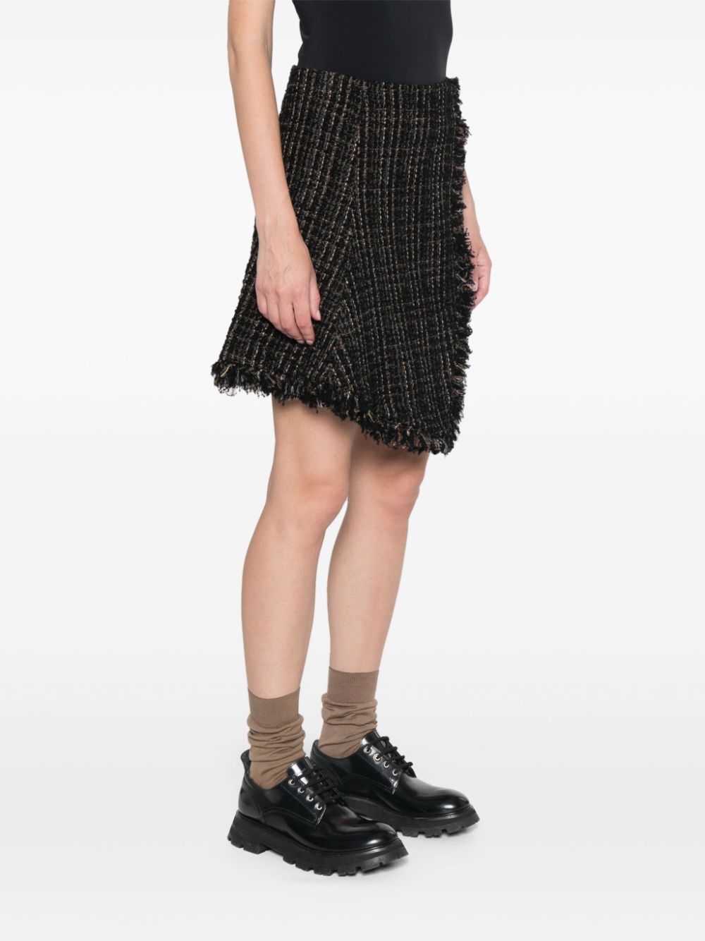 SACAI Chic Tweed Wrap Mini Skirt