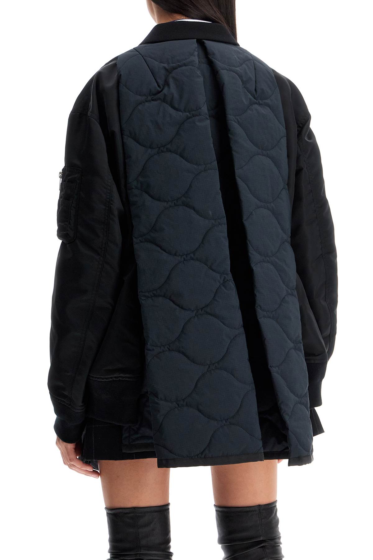 SACAI Quilted Wool Melton and Nylon Twill Jacket for Women