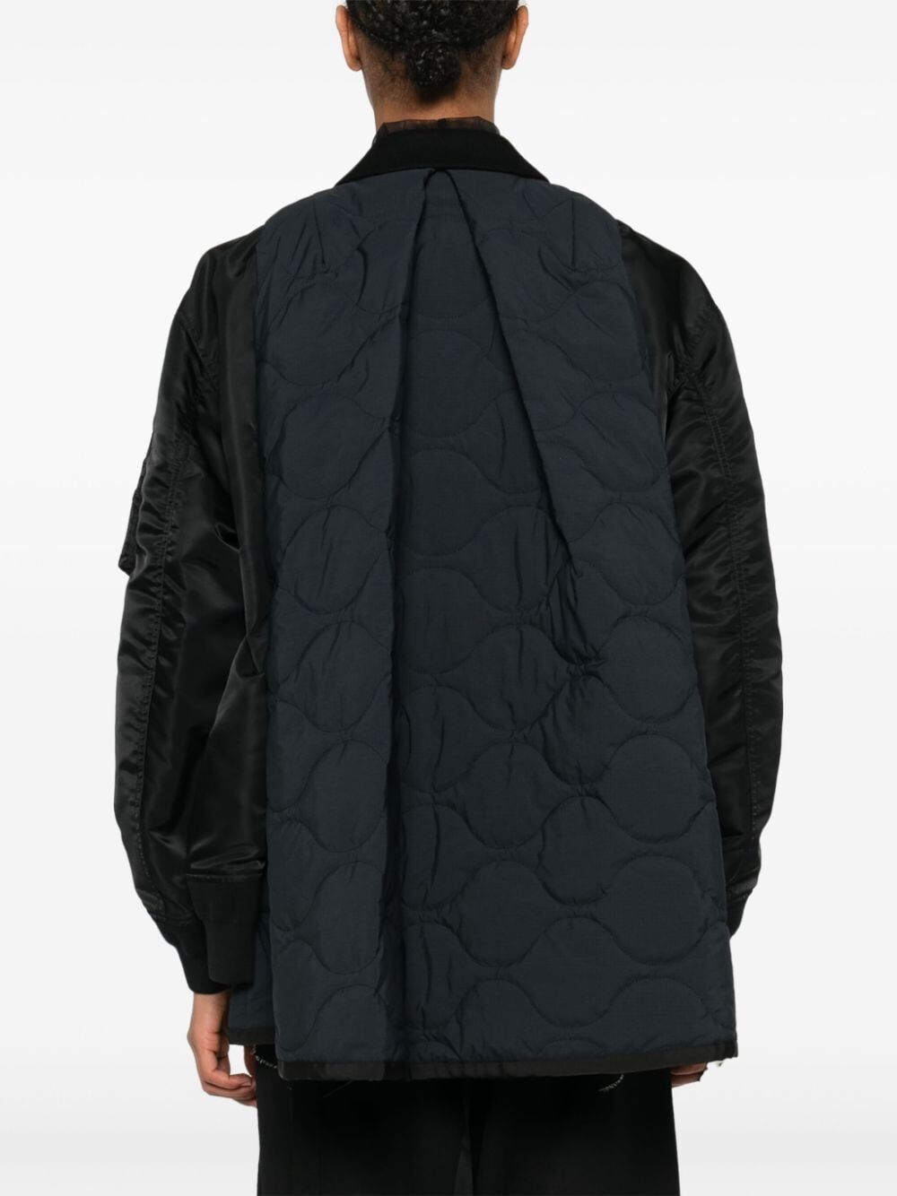 SACAI Quilted Wool Melton and Nylon Twill Jacket for Women