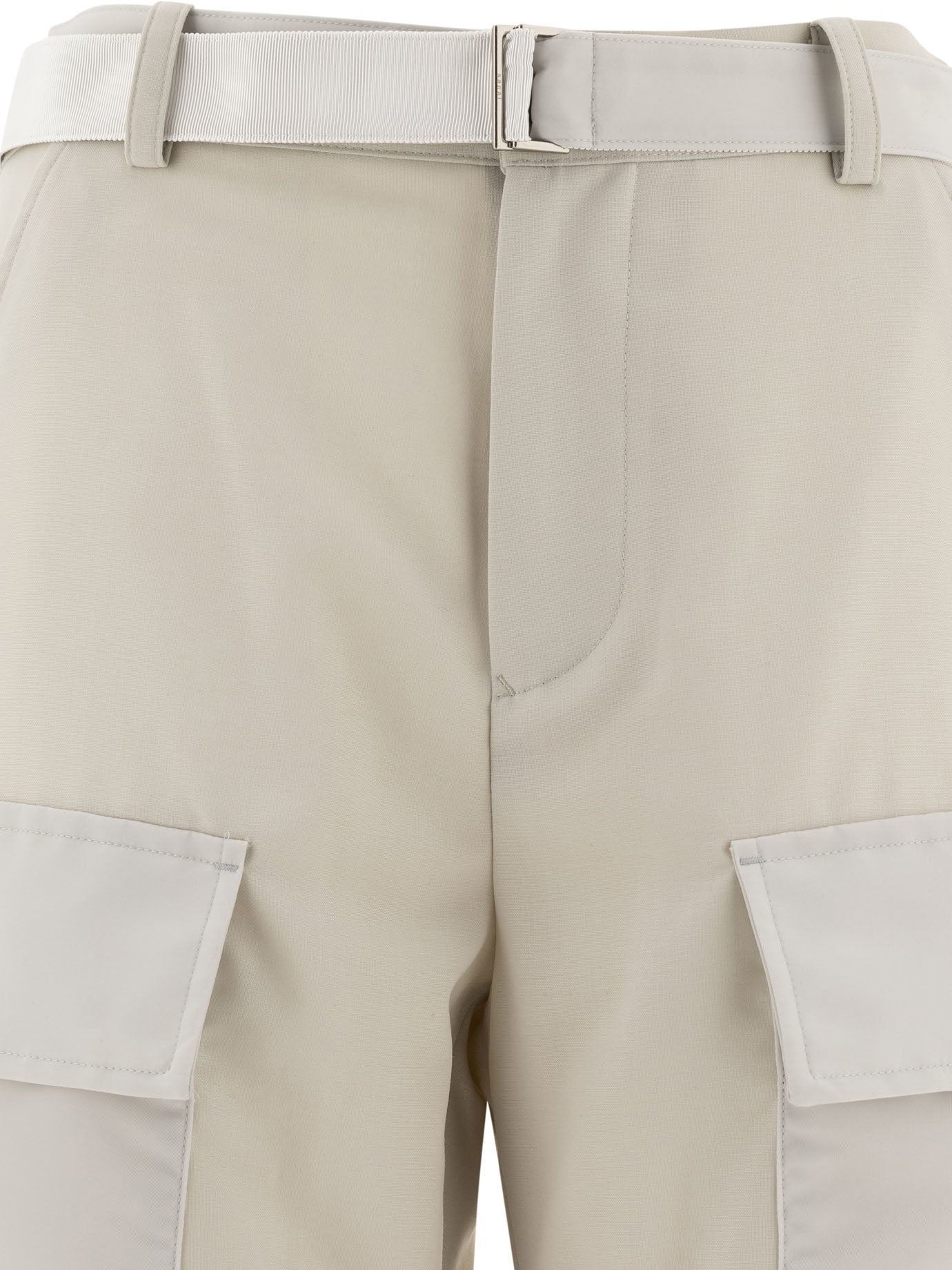 SACAI High Rise Belted Cargo Trousers in Regular Fit