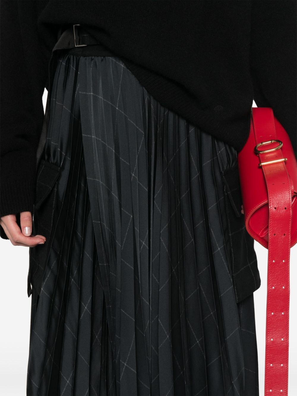 SACAI Windowpane Mini Skirt for Women