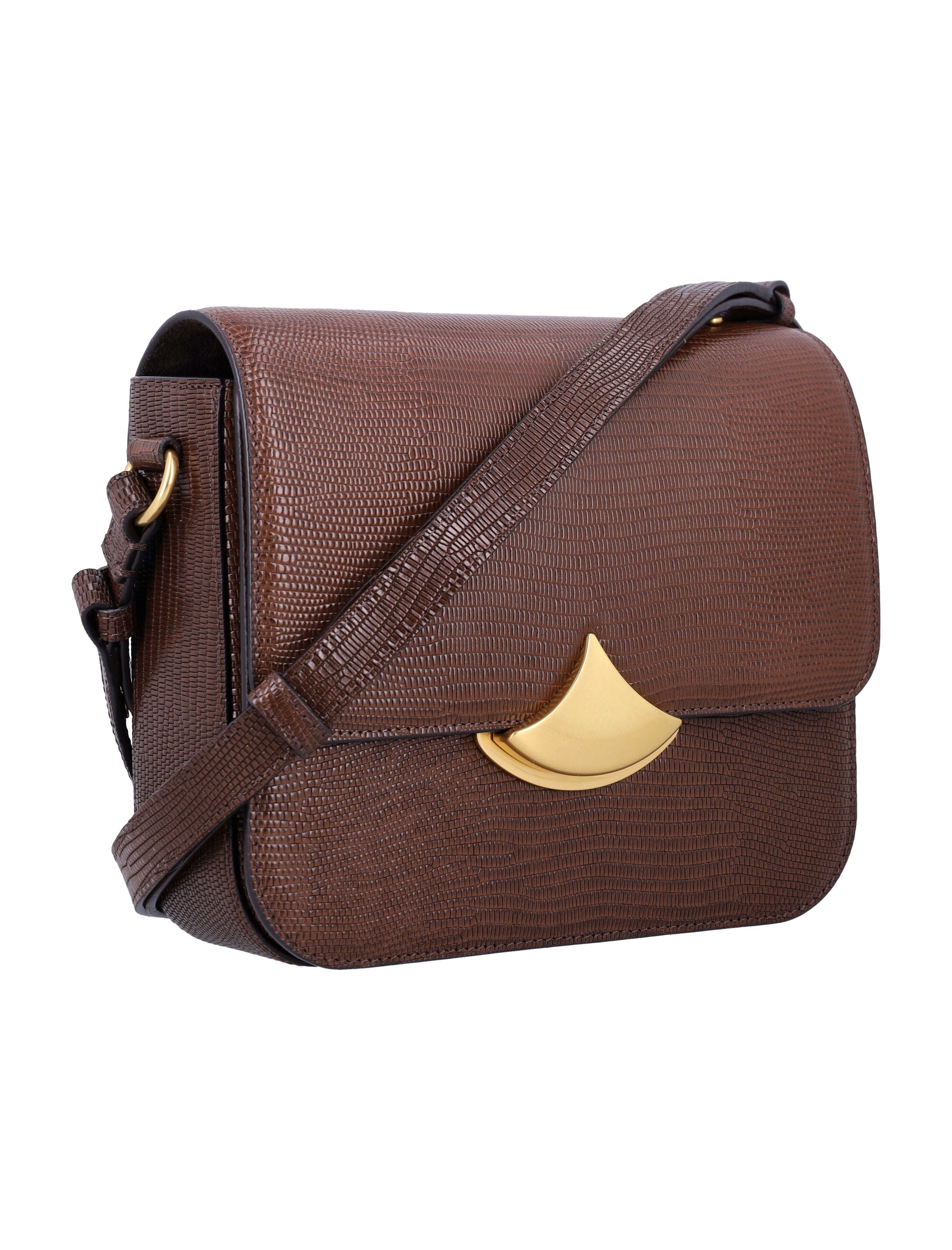 SESSUN Dazzling Mini Lizard-Print Leather Box Handbag