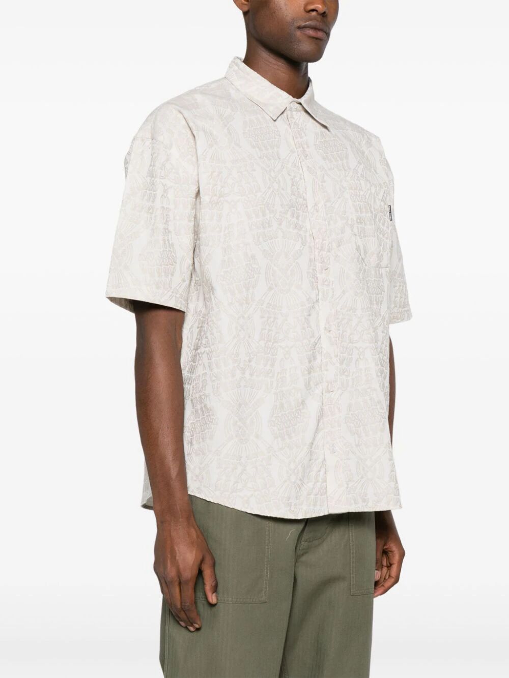 DAILY PAPER Relaxed Short Sleeve Jacquard Shirt