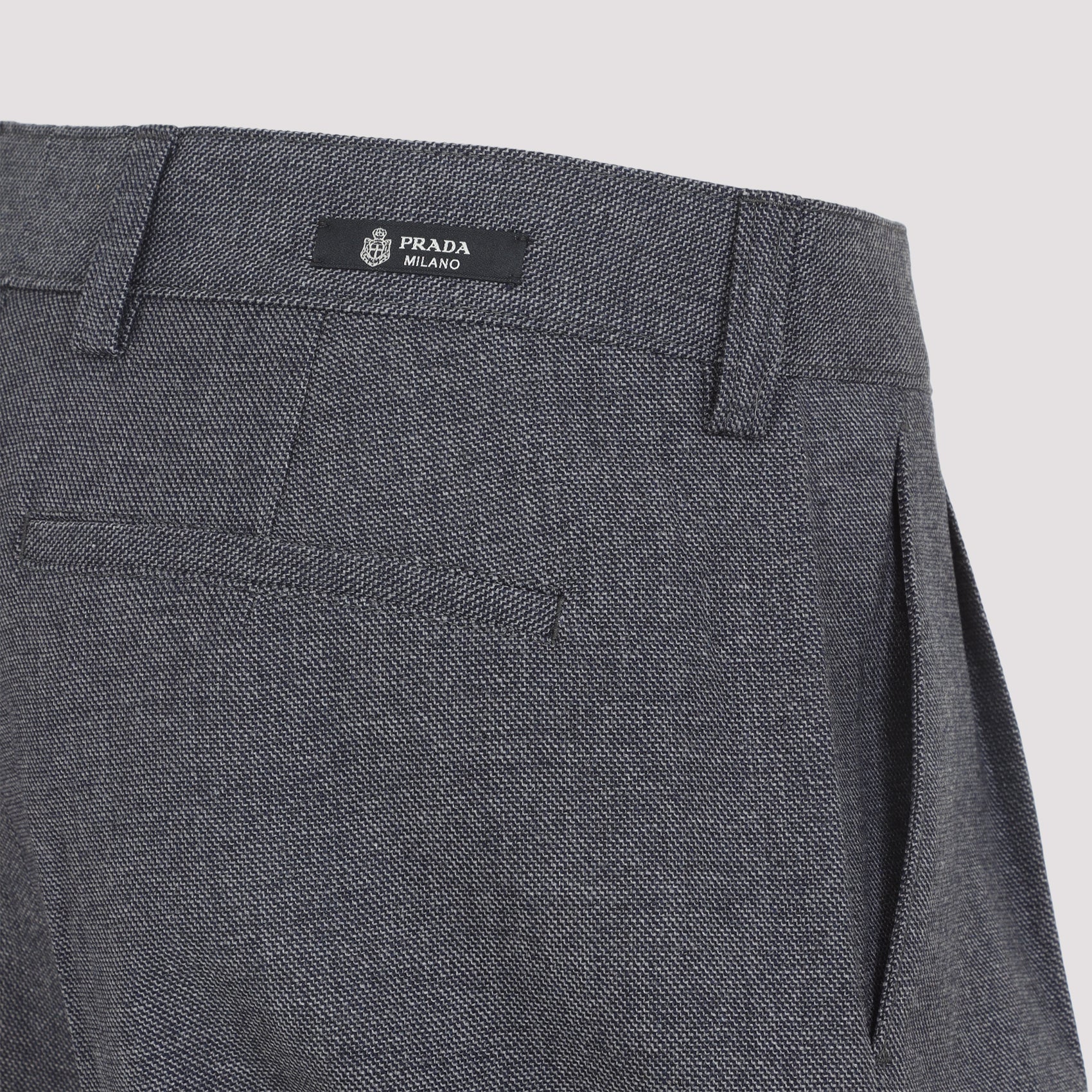 PRADA Men's Wool Mini Shorts for SS26