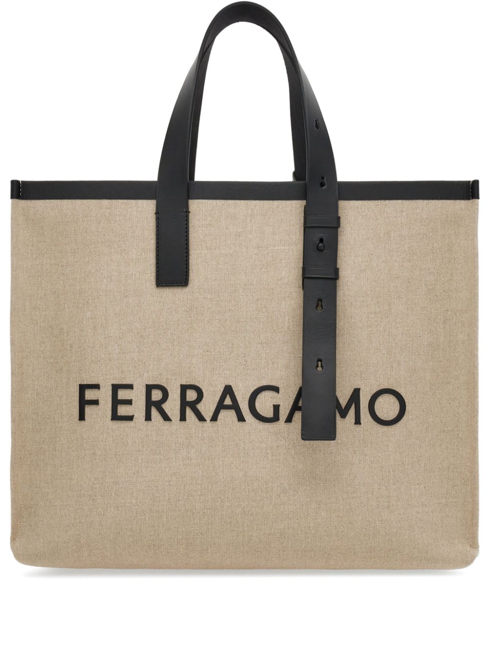 Ferragamo Logo-Embossed Canvas Tote Handbag