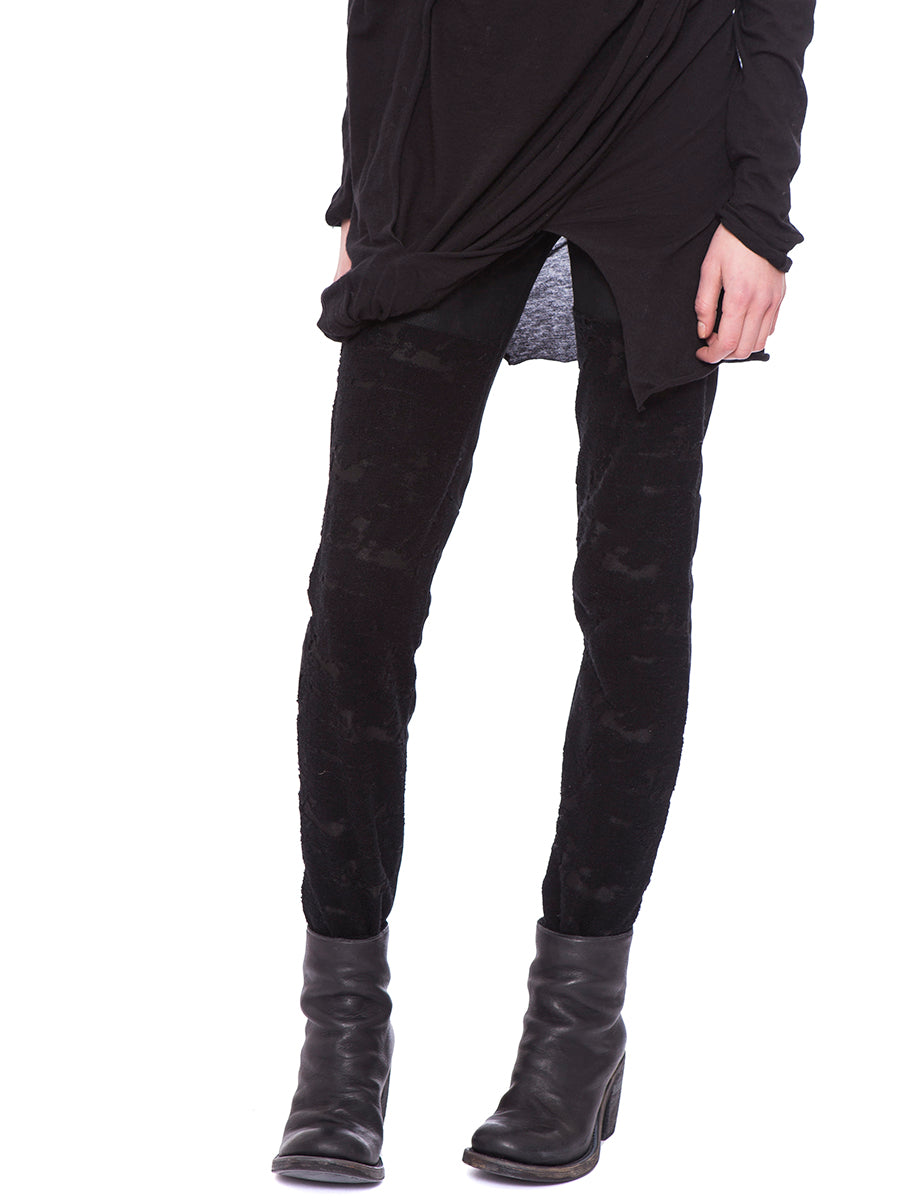 10SEI0OTTO Luxe Leather Leggings with Lace Detail - Size S