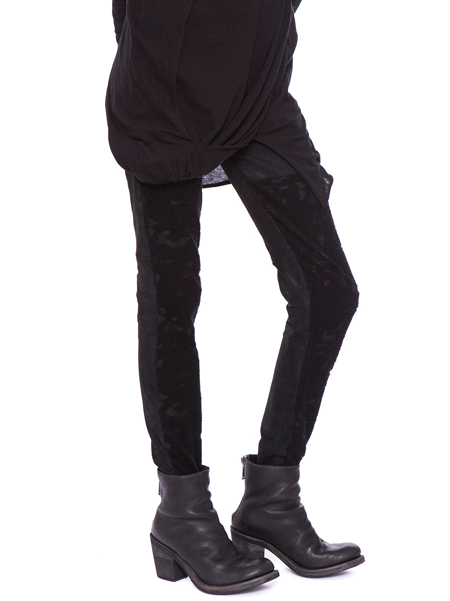 10SEI0OTTO Luxe Leather Leggings with Lace Detail - Size S