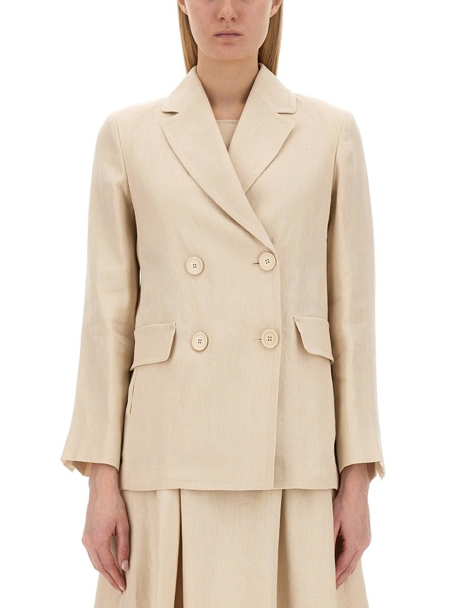 S MAX MARA Oversized Fit Linen Jacket - Size 40