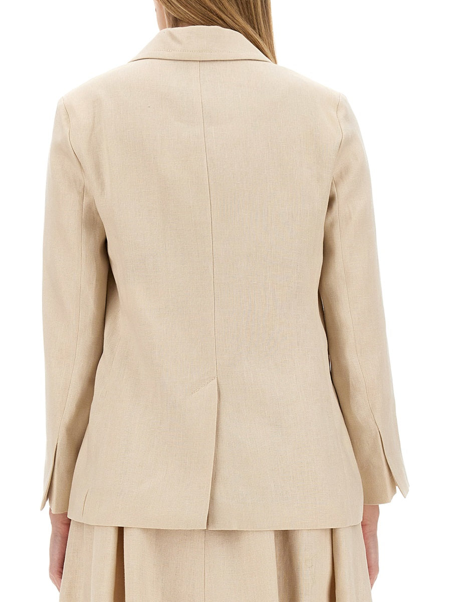 S MAX MARA Oversized Fit Linen Jacket - Size 40