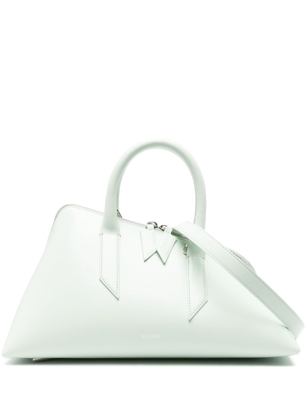 THE ATTICO Leather Handbag with Adjustable Shoulder Strap and Logo Stamp