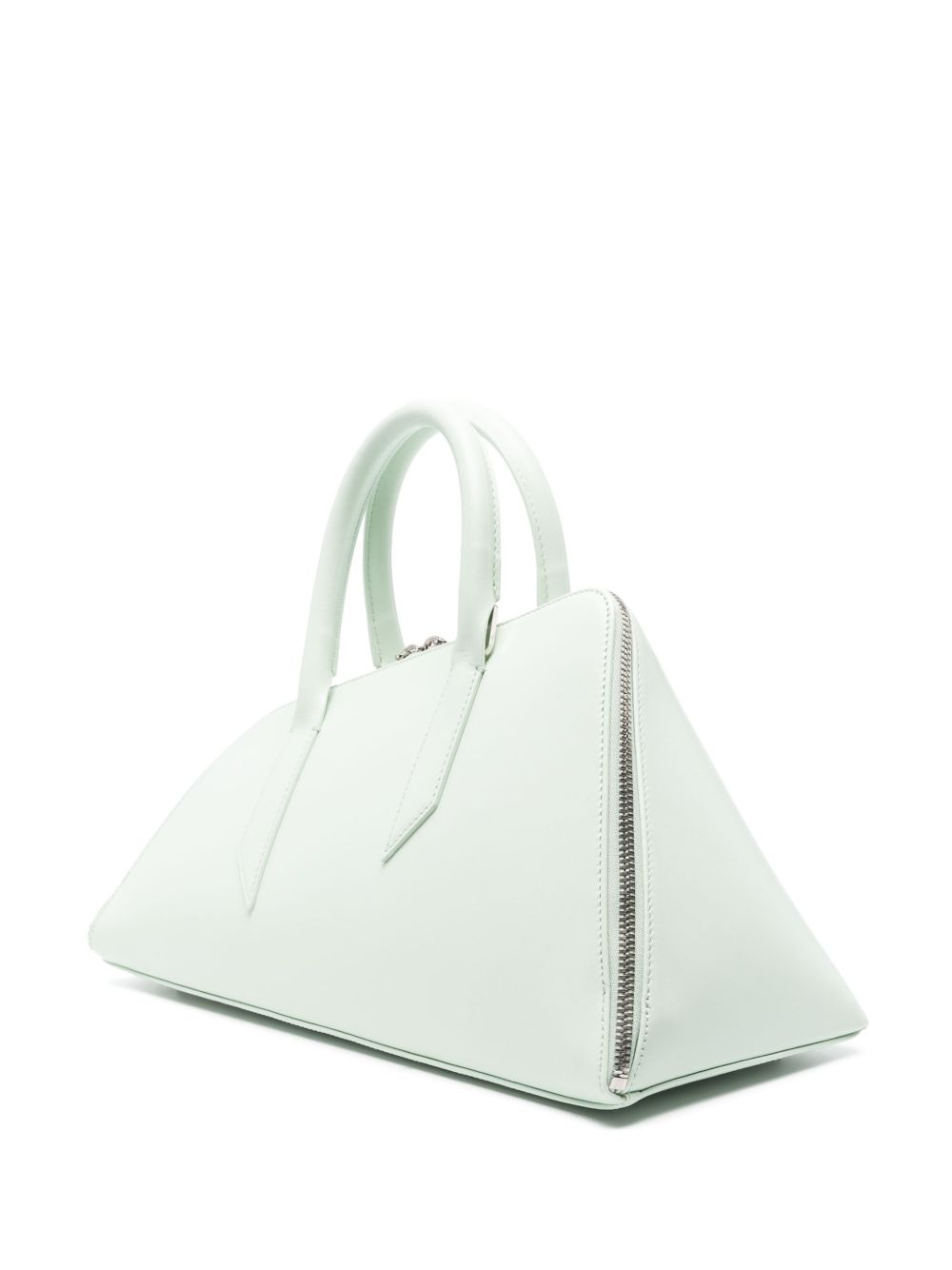 THE ATTICO Leather Handbag with Adjustable Shoulder Strap and Logo Stamp