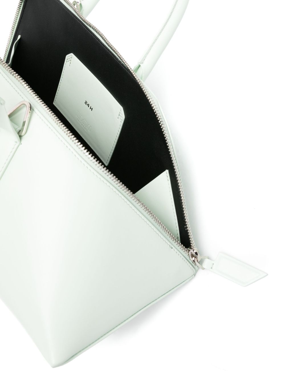 THE ATTICO Leather Handbag with Adjustable Shoulder Strap and Logo Stamp