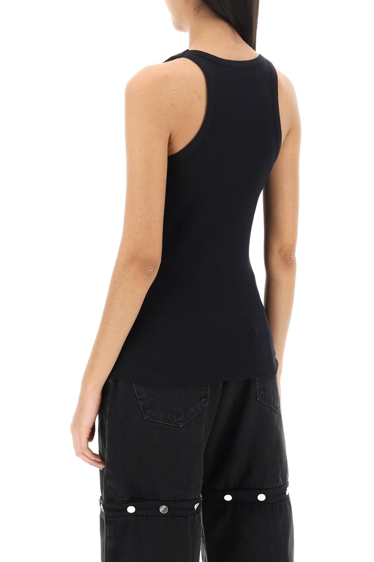 THE ATTICO Ribbed Logo Cotton Tank Top