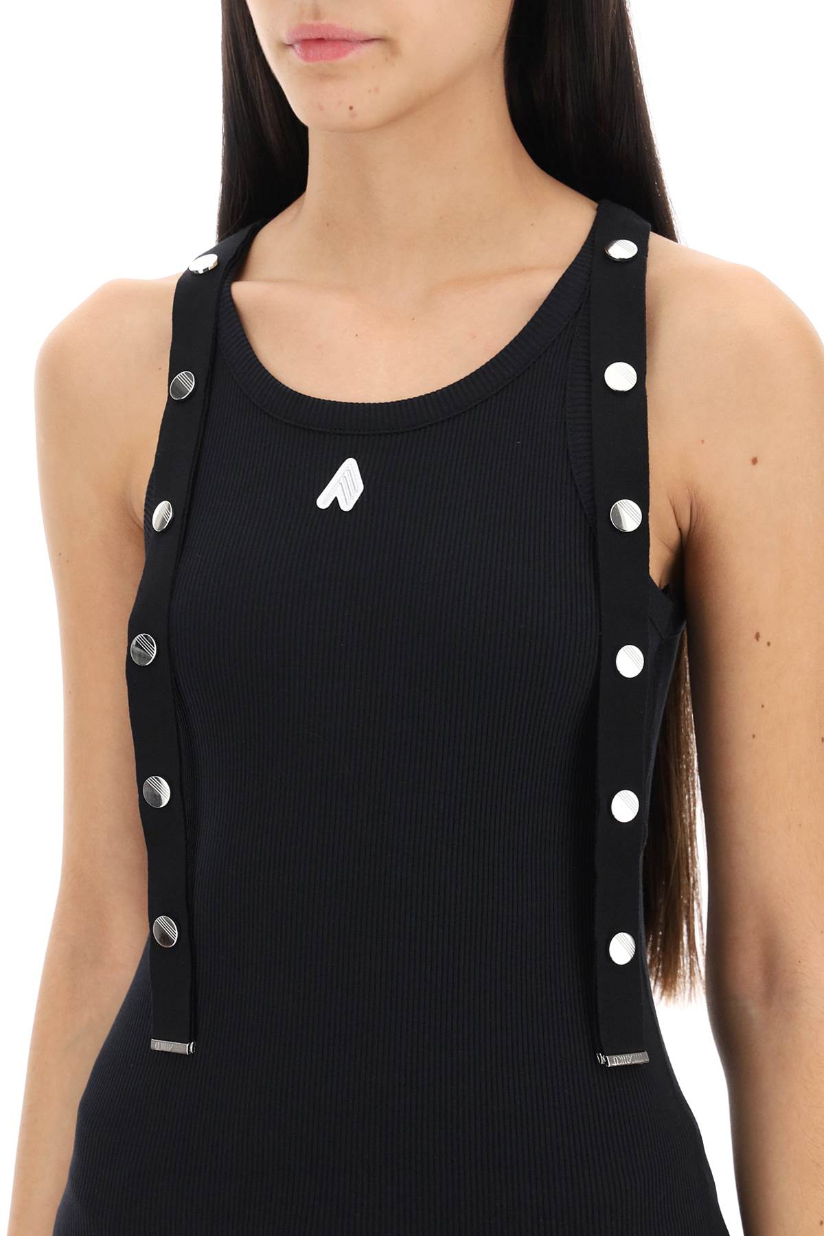 THE ATTICO Ribbed Logo Cotton Tank Top