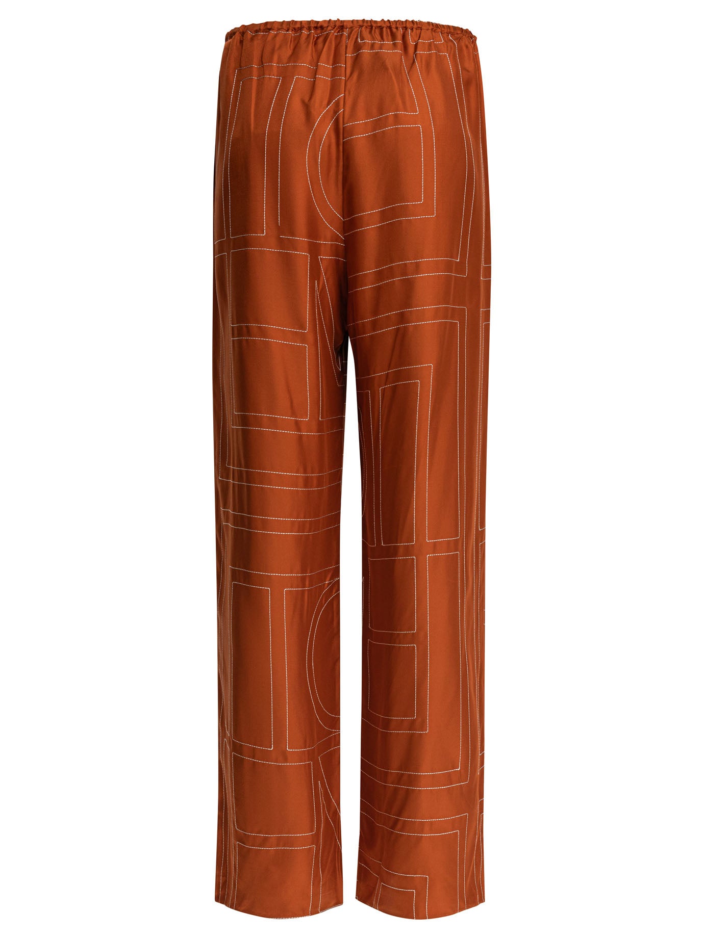TOTEME Silk Monogram Pajama Bottoms