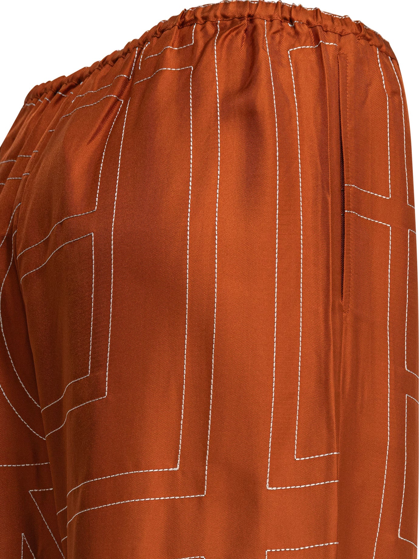 TOTEME Silk Monogram Pajama Bottoms