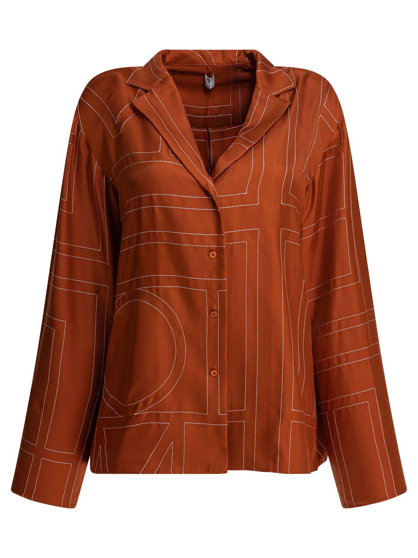 TOTEME Monogram Silk PJ Top for Women