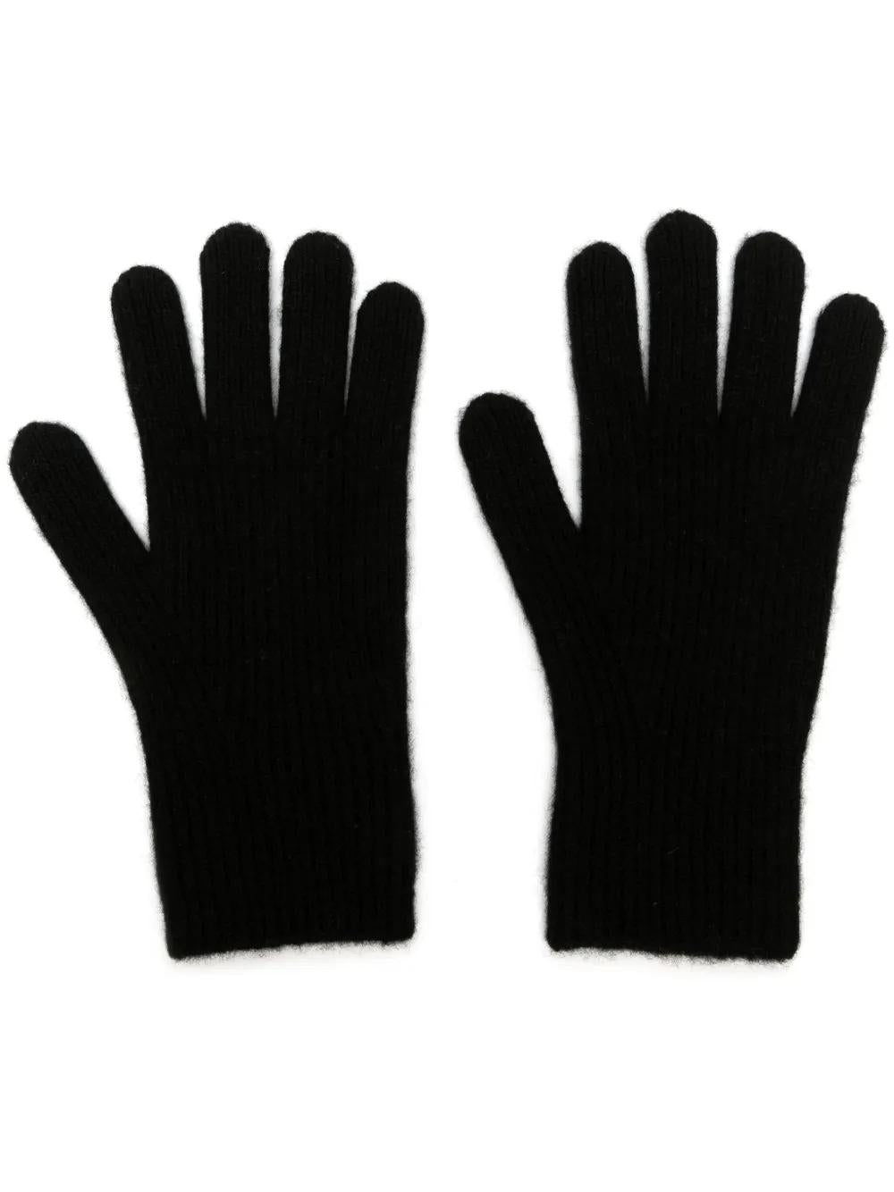 TOTEME Ribbed Knit Cashmere Gloves - Full-Finger Style