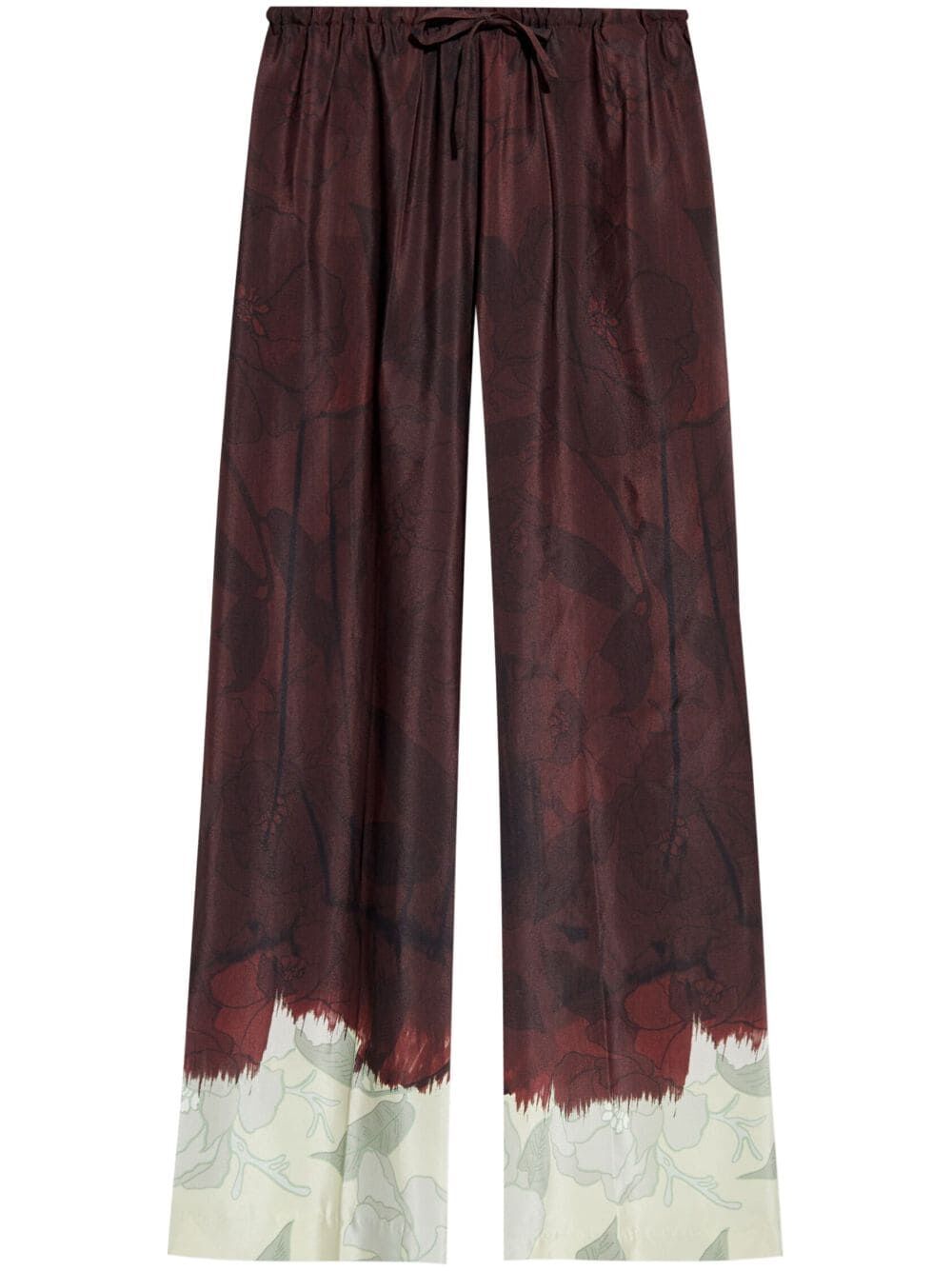 DRIES VAN NOTEN Elegant Silk Wide-Leg Pants