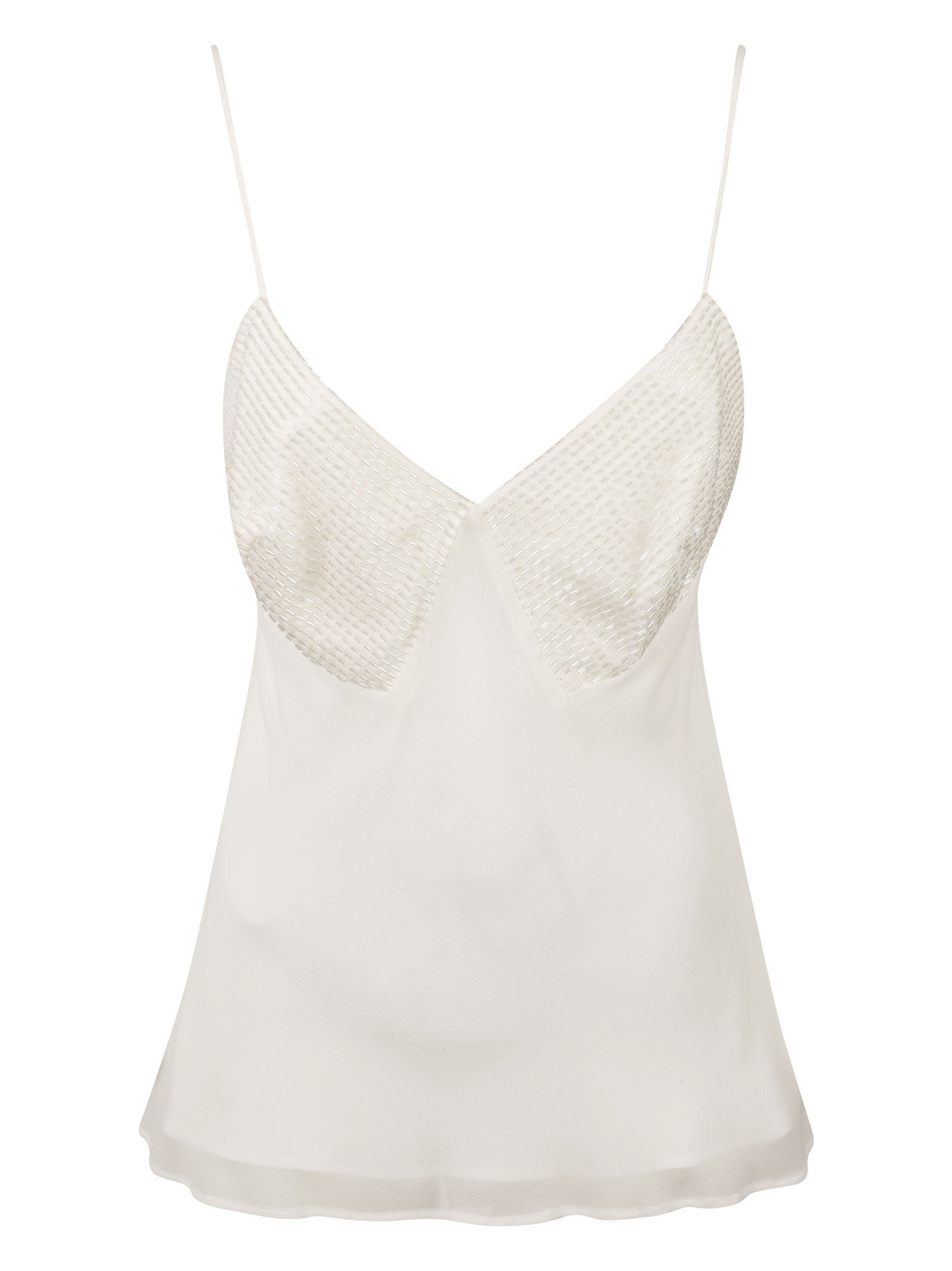 MAX MARA BRIDAL Elegant Silk V-Neck Spaghetti Strap Top