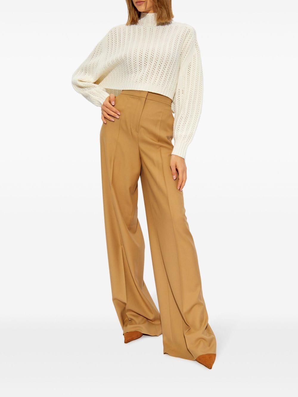 MAX MARA Wool-Cashmere Blend Mock Neck Sweater