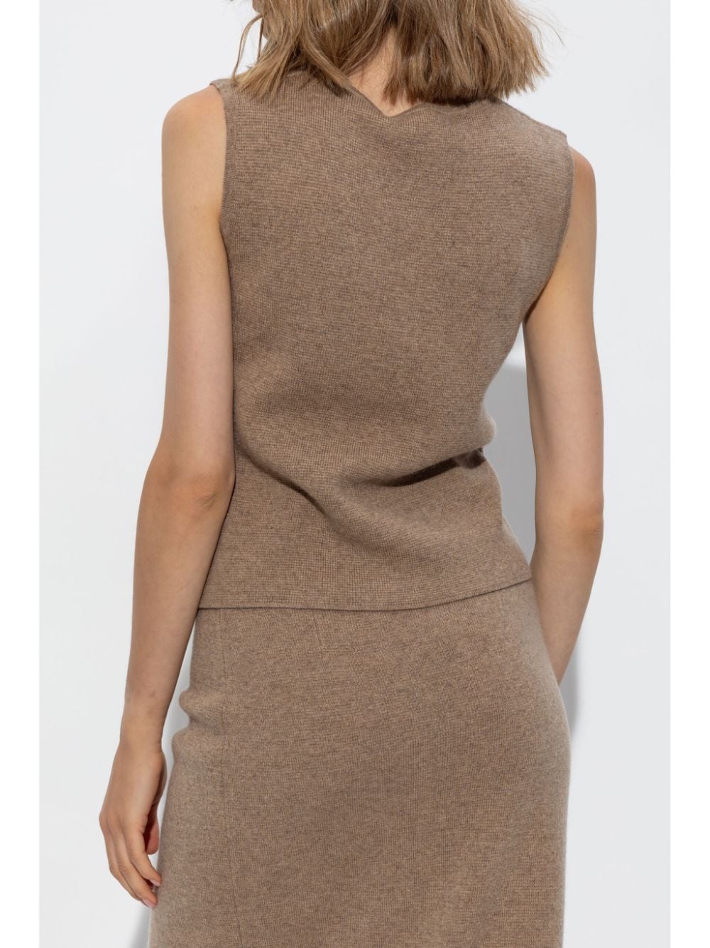 MAX MARA Wool-Cashmere Blend Sleeveless Fine Knit Sweater